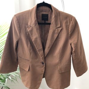 3/4 Sleeve Linen Blazer Jacket